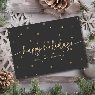 Modernes Minimalistisches Happy Holidays Script Bu Dankeskarte