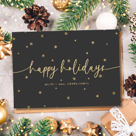 Modernes Minimalistisches Happy Holidays Script Bu Feiertagspostkarte