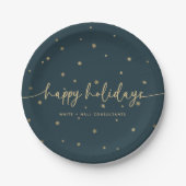 Modernes Minimalistisches Happy Holidays Script Bu Pappteller (Vorderseite)