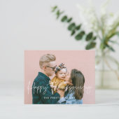 Modernes minimalistisches Happy Thanksgiving-Foto Postkarte (Stehend Vorderseite)