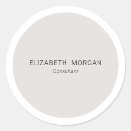 Modernes Minimalistisches, hellgraues Beige Runder Aufkleber