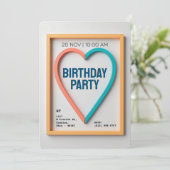 Modernes Minimalistisches Herz Personalisiert Einladung (Stehend Vorderseite)