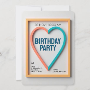 Modernes Minimalistisches Herz Personalisiert Einladung
