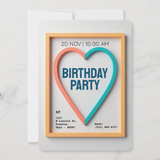 Modernes Minimalistisches Herz Personalisiert Einladung