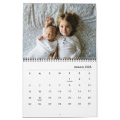 Modernes Minimalistisches Herzfamilien-Foto Kalender (Jan 2026)