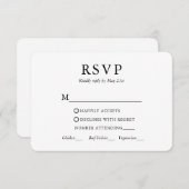 Modernes Minimalistisches Hochzeitessen RSVP Karte (Vorne/Hinten)
