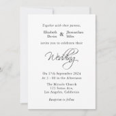 Modernes Minimalistisches Hochzeitgrau-Monogramm Einladung (Vorderseite)