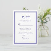 Modernes Minimalistisches Hochzeitmenü RSVP (Stehend Vorderseite)