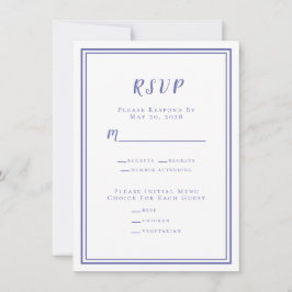 Modernes Minimalistisches Hochzeitmenü RSVP