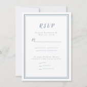Modernes Minimalistisches Hochzeitmenü RSVP Dusty  (Vorderseite)