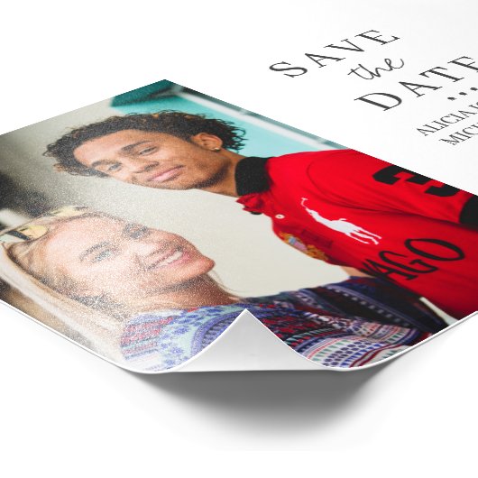 Modernes, minimalistisches Hochzeitsdatum für Foto (Ecke)