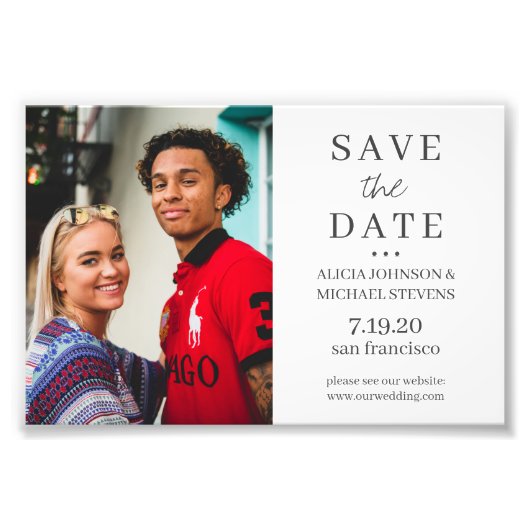 Modernes, minimalistisches Hochzeitsdatum für Foto (Vorne)