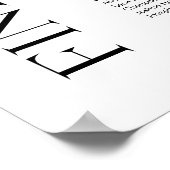 Modernes Minimalistisches Hochzeitsdiagramm-Poster Poster (Ecke)