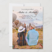 Modernes, minimalistisches Hochzeitserlebnis Foto Einladung (Vorderseite)