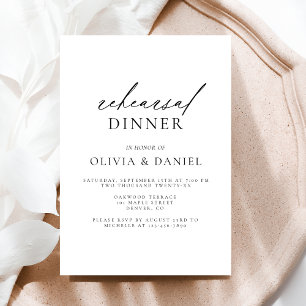 Modernes Minimalistisches Hochzeitsessen Probe Einladung