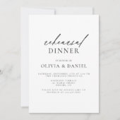 Modernes Minimalistisches Hochzeitsessen Probe Einladung (Vorderseite)