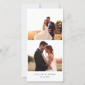 Modernes Minimalistisches Hochzeitsfest-Foto Dankeskarte (Vorderseite)