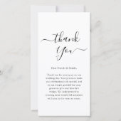 Modernes Minimalistisches Hochzeitsfest-Foto Dankeskarte (Rückseite)