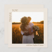 Modernes Minimalistisches Hochzeitsfest-Foto Dankeskarte (Vorne/Hinten)