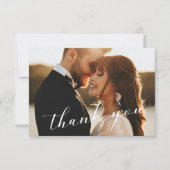 Modernes Minimalistisches Hochzeitsfest-Foto Dankeskarte (Vorderseite)
