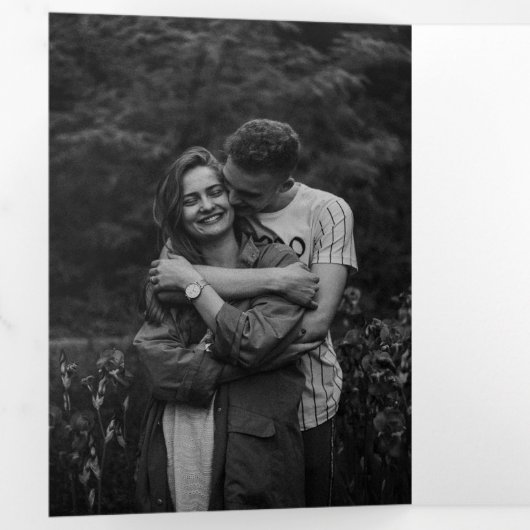 Modernes minimalistisches Hochzeitsfest-Foto Dreifach Gefaltete Einladung (Innen Erste Seite)