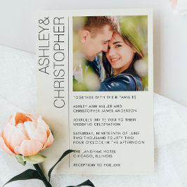 Modernes Minimalistisches Hochzeitsfest-Foto Einladung