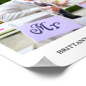 Modernes Minimalistisches Hochzeitsfest-Foto Poster (Ecke)