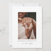 Modernes Minimalistisches Hochzeitsfest-Foto Save The Date (Rückseite)