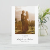 Modernes Minimalistisches Hochzeitsfest-Foto Save The Date (Stehend Vorderseite)