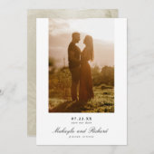 Modernes Minimalistisches Hochzeitsfest-Foto Save The Date (Vorne/Hinten)