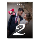 Modernes Minimalistisches Hochzeitsfest-Foto Tischnummer (Rückseite)