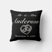 Modernes Minimalistisches Hochzeitsherz Kissen (Rückseite)