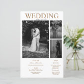 Modernes Minimalistisches Hochzeitsmenü (Stehend Vorderseite)