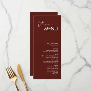 Modernes Minimalistisches Hochzeitsmenü Menükarte