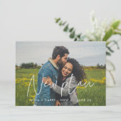 Modernes minimalistisches Hochzeitsplanungs-Foto Ankündigung (Stehend Vorderseite)