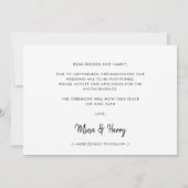 Modernes minimalistisches Hochzeitsplanungs-Foto Ankündigung (Rückseite)