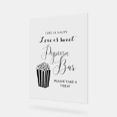 Modernes Minimalistisches Hochzeitspopcorn Bar Sig Acrylschild (Winkel)