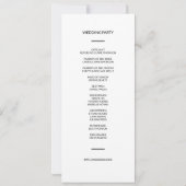 Modernes Minimalistisches Hochzeitsprogramm (Rückseite)