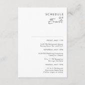 Modernes Minimalistisches Hochzeitsprogramm Begleitkarte (Vorderseite)