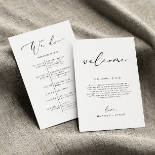 Modernes Minimalistisches Hochzeitsprogramm Begrüß Einladung