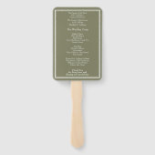 Modernes Minimalistisches Hochzeitsprogramm Fächer (Rückseite)