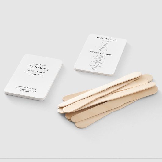 Modernes Minimalistisches Hochzeitsprogramm Fächer (Non-assembled)