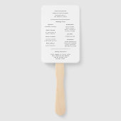 Modernes Minimalistisches Hochzeitsprogramm Fächer (Rückseite)