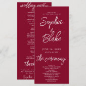 Modernes Minimalistisches Hochzeitsprogramm für Bu (Vorne/Hinten)