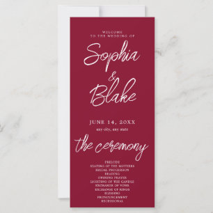 Modernes Minimalistisches Hochzeitsprogramm für Bu