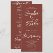 Modernes Minimalistisches Hochzeitsprogramm für Bu (Vorne/Hinten)