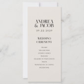 Modernes Minimalistisches Hochzeitsprogramm für El (Vorderseite)