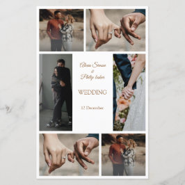 Modernes, minimalistisches Hochzeitsprogramm für F