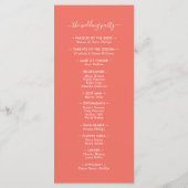 Modernes Minimalistisches Hochzeitsprogramm für Ko Programm (Rückseite)