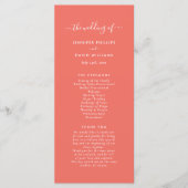 Modernes Minimalistisches Hochzeitsprogramm für Ko Programm (Vorderseite)